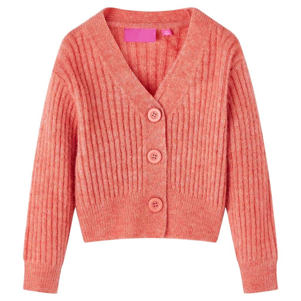 VidaXL Cardigan enfant tricoté 128 rose moyen