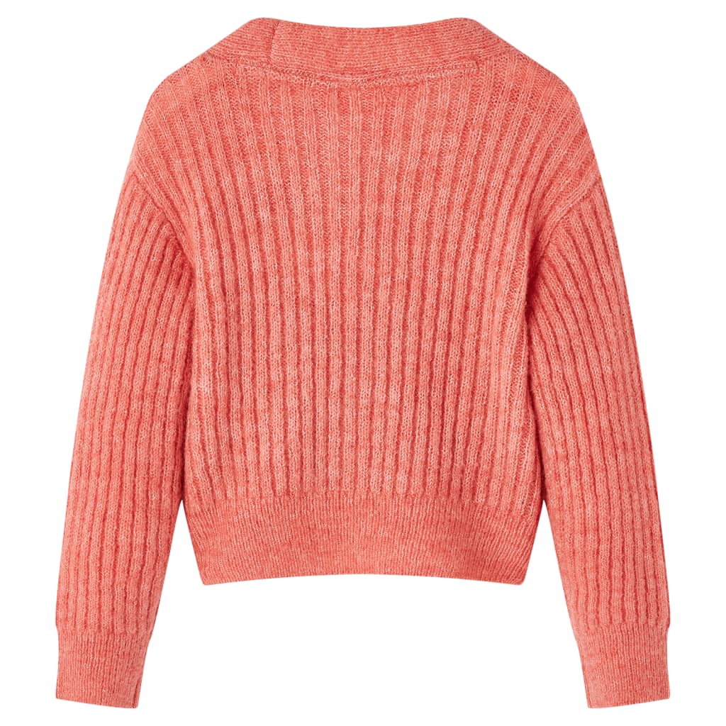 VidaXL Cardigan enfant tricoté 128 rose moyen