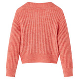 VidaXL Cardigan enfant tricoté 128 rose moyen