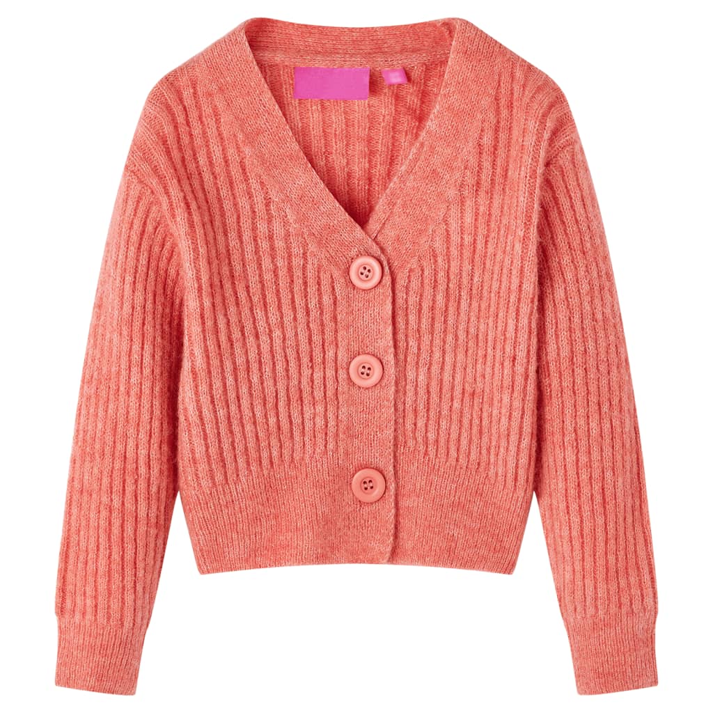 VidaXL Cardigan enfant tricoté 140 rose moyen