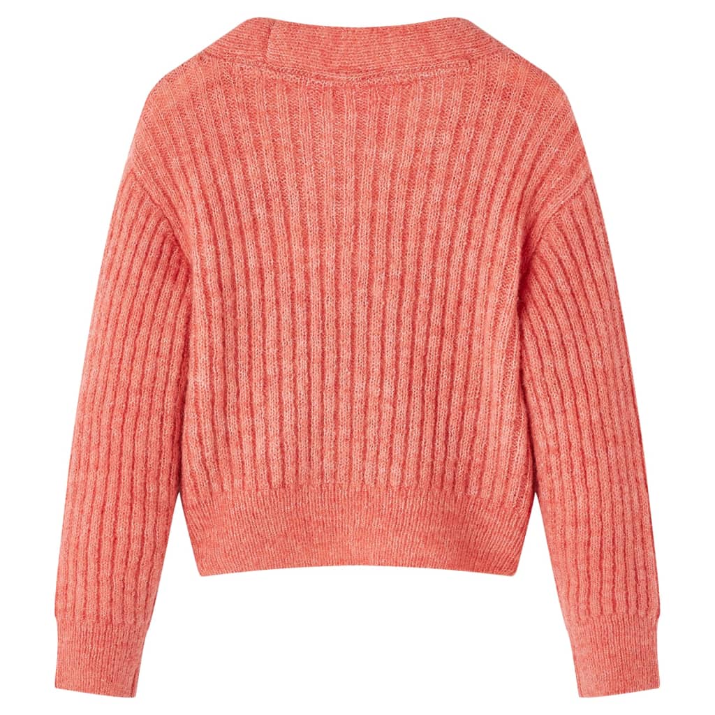 VidaXL Cardigan enfant tricoté 140 rose moyen
