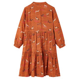 Vidaxl Children's Dress 140 Cognac colored