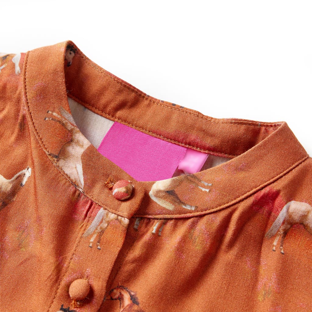 Vidaxl Children's Dress 140 Cognac colored