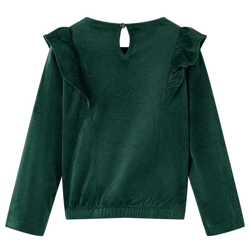 Vidaxl BLOUSTA CON NIÑOS CON RUFFLES 116 Dark Green