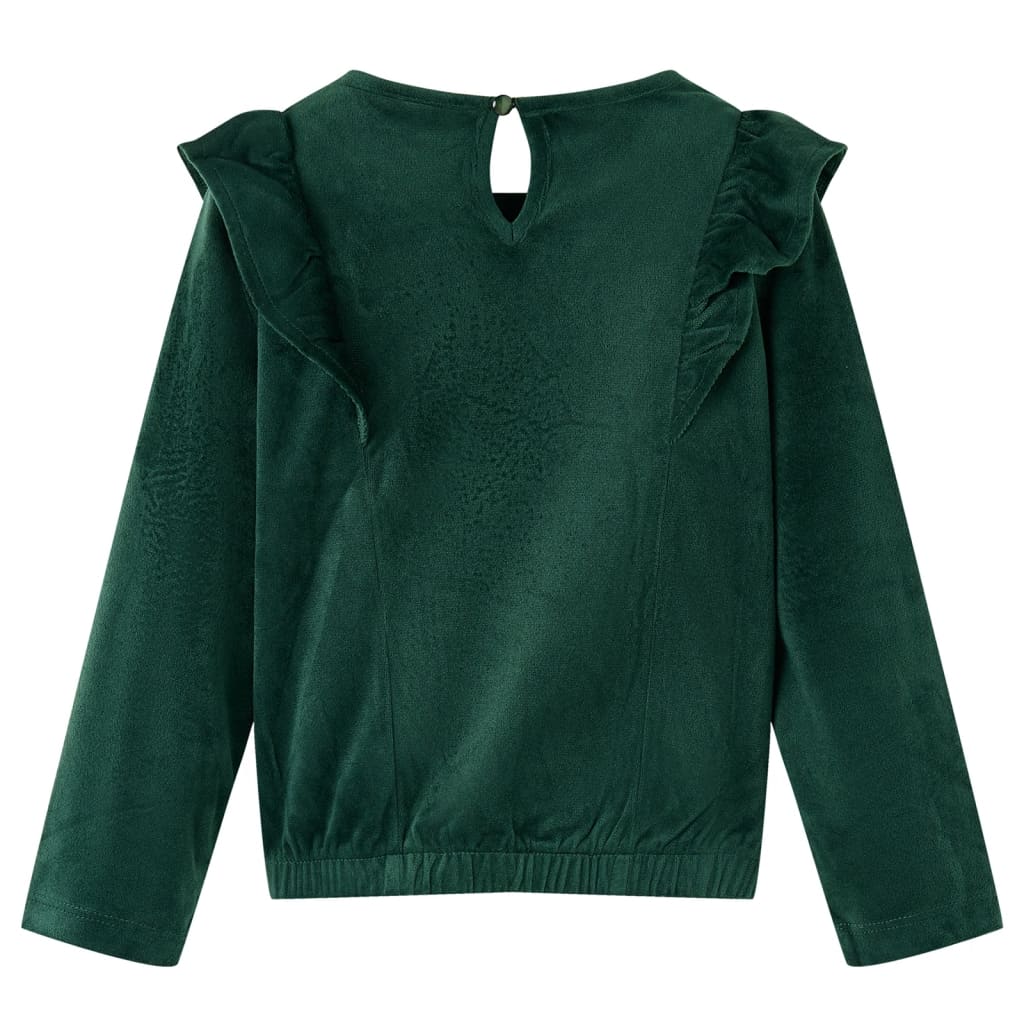 Vidaxl Children's blouse with ruffles 128 DonkerGroen