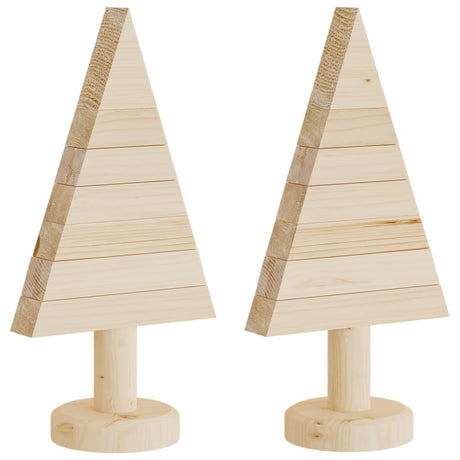 VidaXL décorations de Noël sapin de Noël 2 pcs 30 cm bois de pin massif