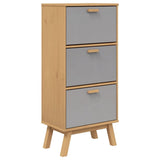 Vidaxx armoire à chaussures ancienne 55x35x120 cm bois de pin gris et marron