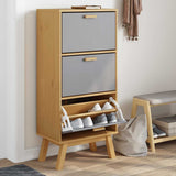 Vidaxx armoire à chaussures ancienne 55x35x120 cm bois de pin gris et marron
