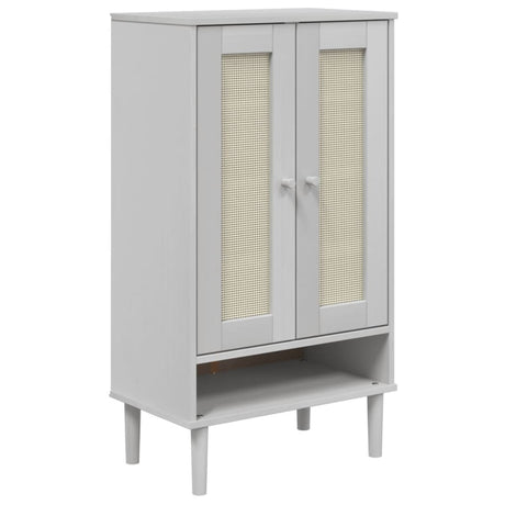 Vidaxx armoire à chaussures senja 59,5x35x107 cm aspect rotin bois de pin blanc