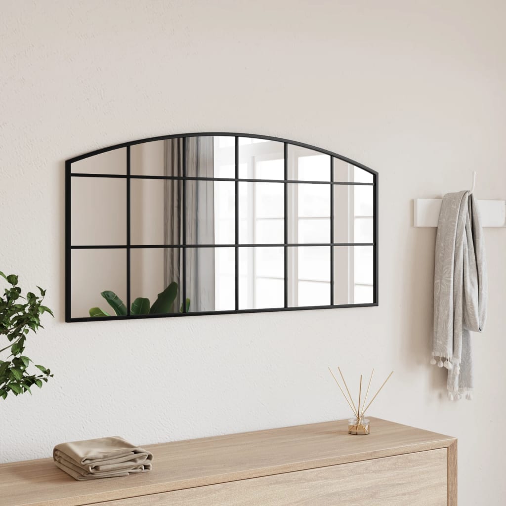 Vidaxl Wall Mirror Boog 100x50 cm jern svart