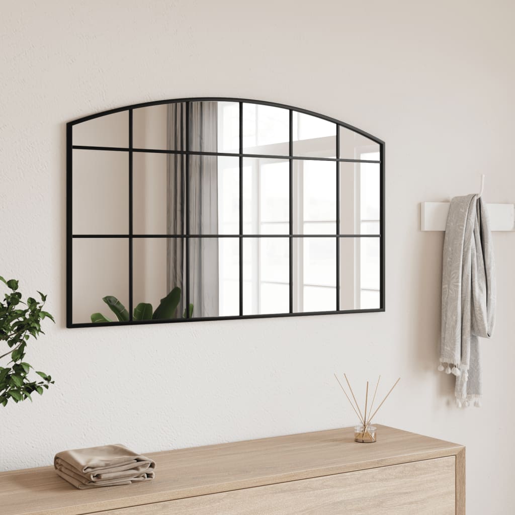 Vidaxl Mirror de pared boog 100x60 cm de hierro negro