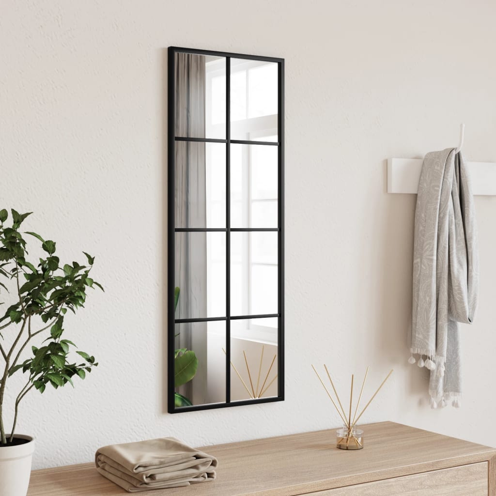 Vidaxl Mirror de pared rectangular 30x80 cm de hierro negro