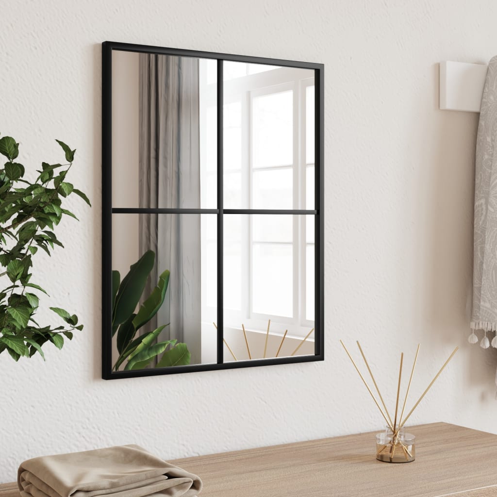 Vidaxl Mirror de pared rectangular 40x50 cm de hierro negro