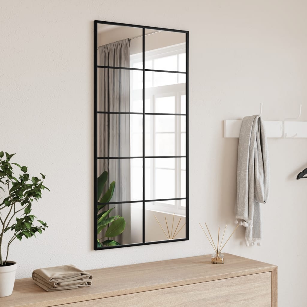 Vidaxl Wall Mirror Rectangular 50x100 cm Iron Black