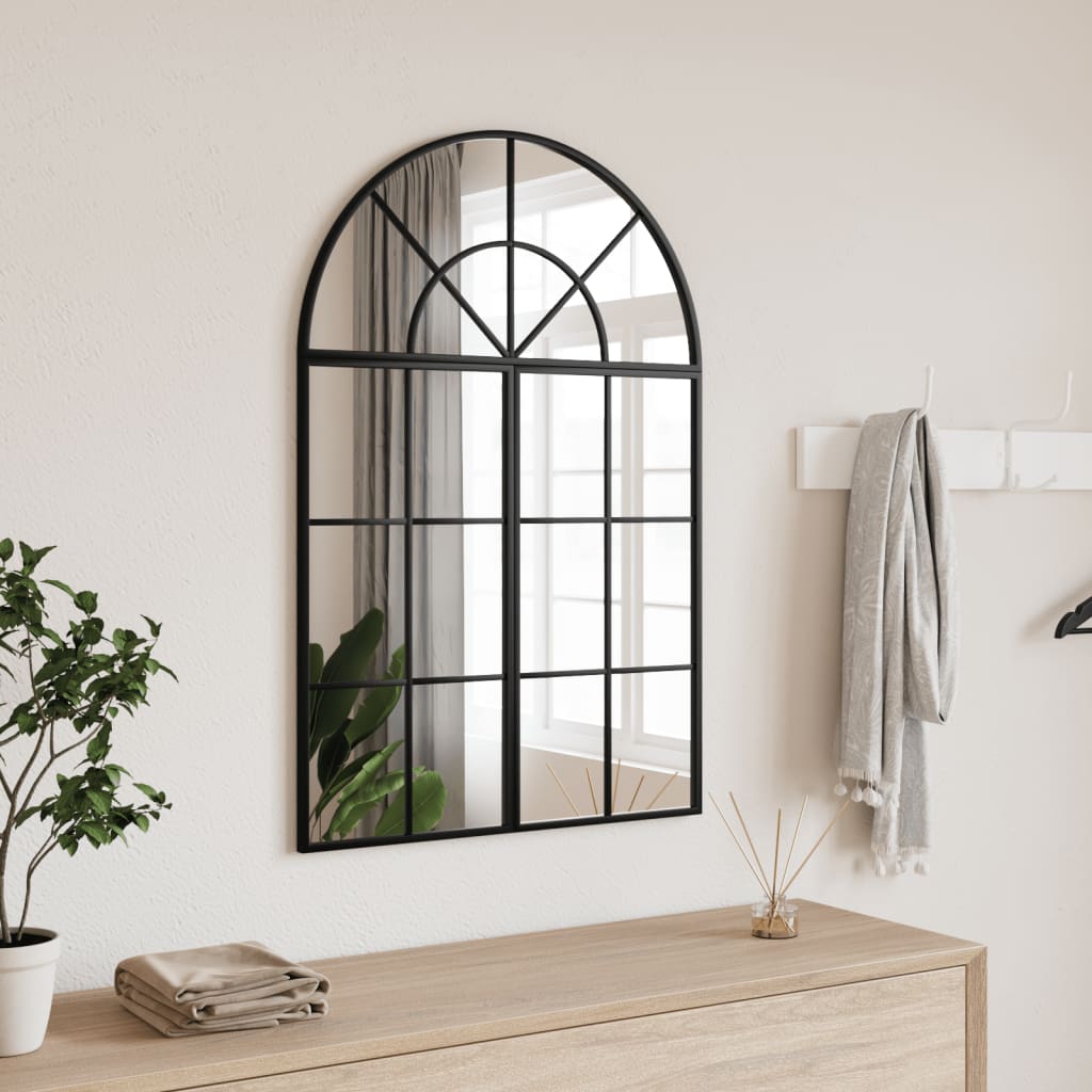 Vidaxl Mirror de pared boog 60x30 cm de hierro negro