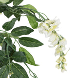 Vidaxl plante artificielle glycine 1470 feuilles 200 cm vert et blanc