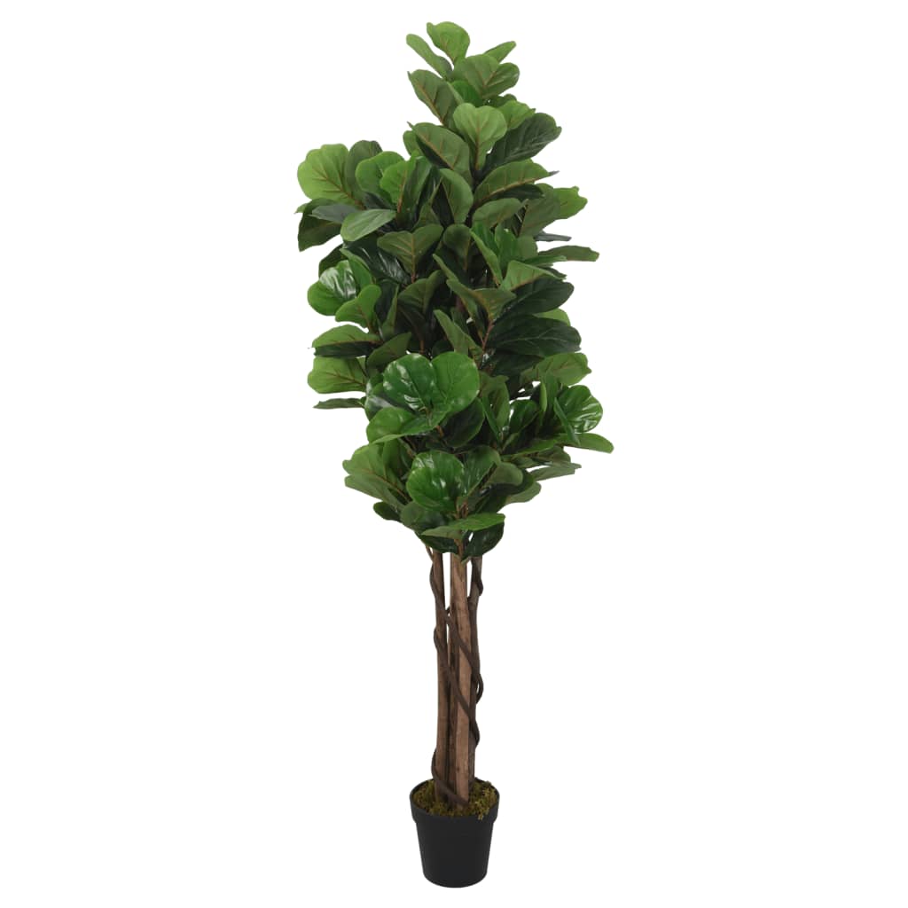 Vidaxl Umetna rastlina Fig drevo 134 listi 120 cm zelena