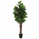 VIDAXL PIANTA ARTIFICIALE FIG TREE 134 Foglie 120 cm Verde