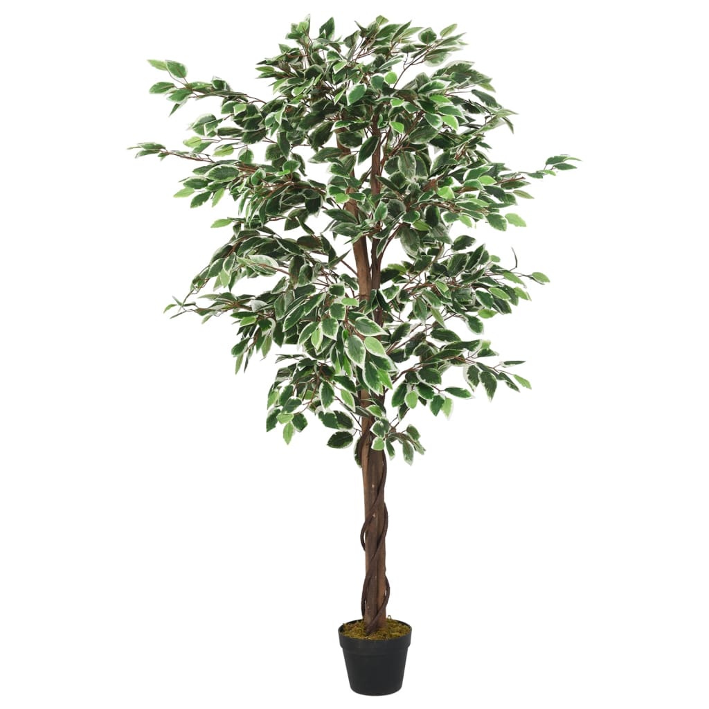 VIDAXL Künstliche Pflanze Ficus 630 Blätter 120 cm Grün