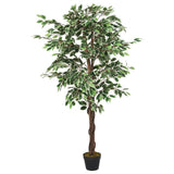 Vidaxl sztuczna roślina Ficus 630 liście 120 cm zielony