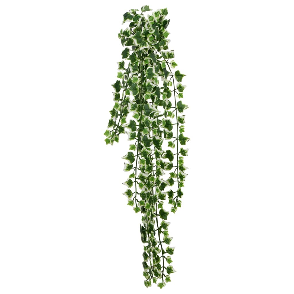 Vidaxx plantes artificielles suspendues 12 pcs 339 feuilles 90 cm vert et blanc