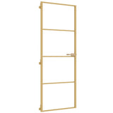 Vidaxx porte intérieure étroite 76x201,5 cm verre trempé et aluminium couleur or