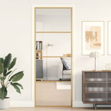 Vidaxx porte intérieure étroite 76x201,5 cm verre trempé et aluminium couleur or