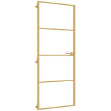 Vidaxx porte intérieure étroite 83x201,5 cm verre trempé et aluminium couleur or