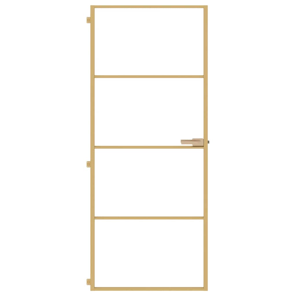Vidaxx porte intérieure étroite 83x201,5 cm verre trempé et aluminium couleur or