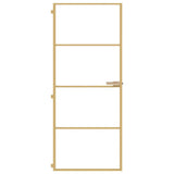 Vidaxx porte intérieure étroite 83x201,5 cm verre trempé et aluminium couleur or