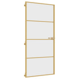 Vidaxx porte intérieure étroite 93x201,5 cm verre trempé et aluminium couleur or