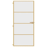 Vidaxl Porta interna stretta 93x201,5 cm in vetro temprato e colore in oro in alluminio