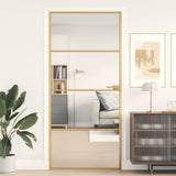Vidaxx porte intérieure étroite 93x201,5 cm verre trempé et aluminium couleur or
