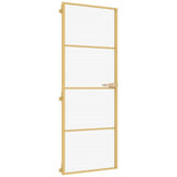 Vidaxx porte intérieure étroite 76x201,5 cm verre trempé et aluminium couleur or