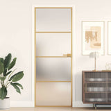 Vidaxx porte intérieure étroite 76x201,5 cm verre trempé et aluminium couleur or