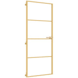 Vidaxx porte intérieure étroite 83x201,5 cm verre trempé et aluminium couleur or