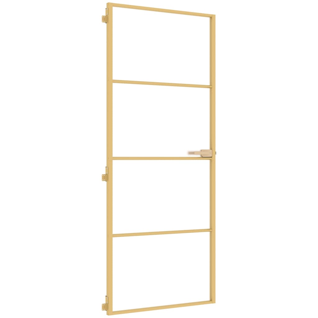 Vidaxl inner door narrow 83x201.5 cm hardened glass and aluminum gold color