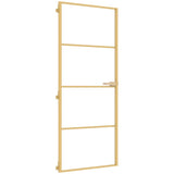 Vidaxl inner door narrow 83x201.5 cm hardened glass and aluminum gold color