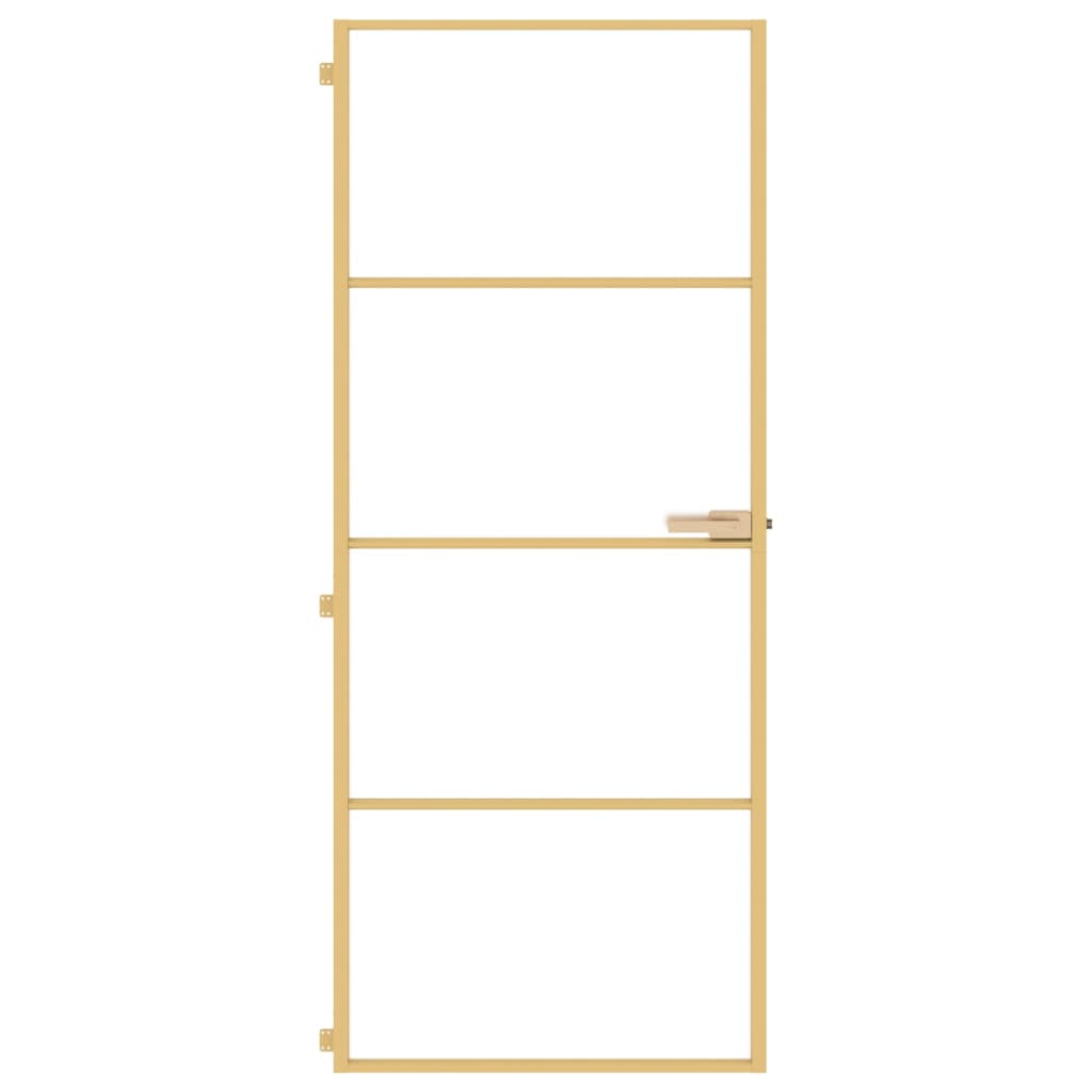 Vidaxl inner door narrow 83x201.5 cm hardened glass and aluminum gold color