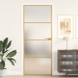 Vidaxl inner door narrow 83x201.5 cm hardened glass and aluminum gold color