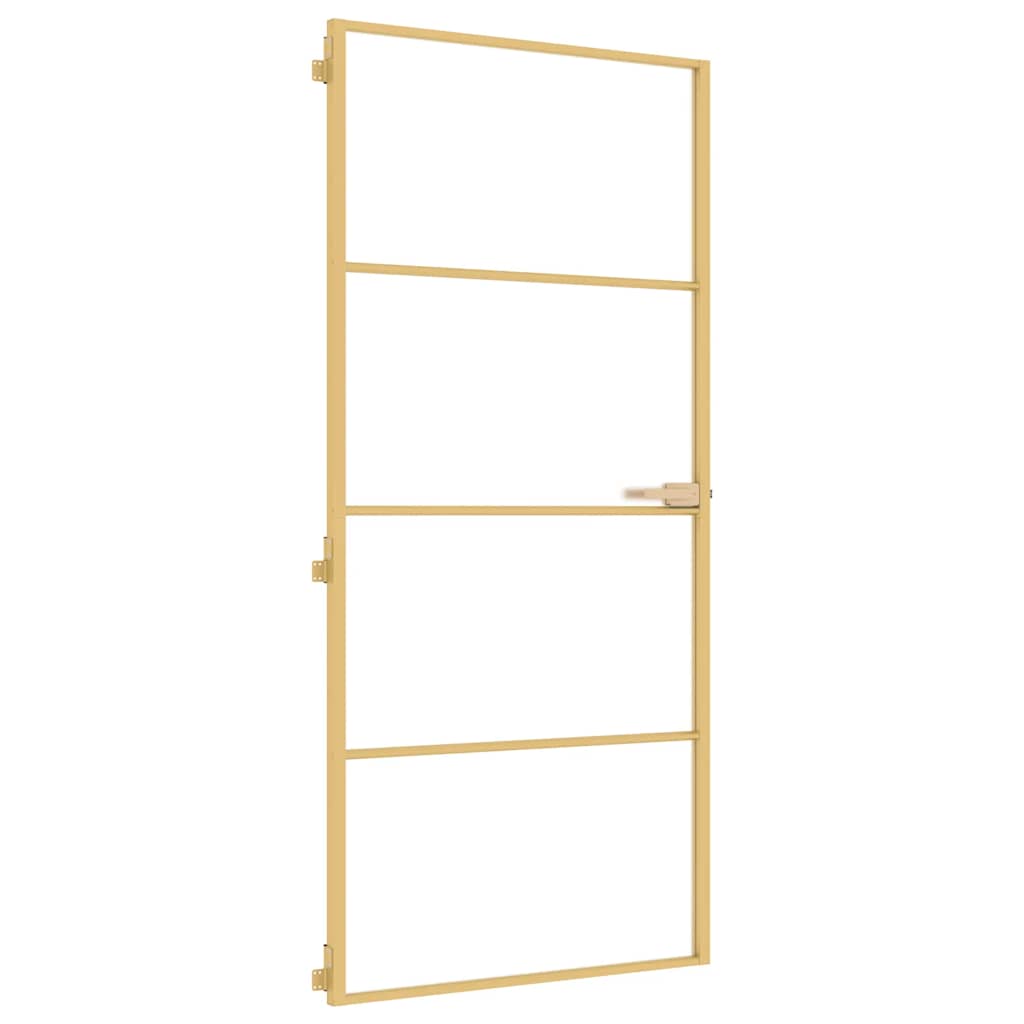 Vidaxx porte intérieure étroite 93x201,5 cm verre trempé et aluminium couleur or
