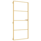 Vidaxx porte intérieure étroite 93x201,5 cm verre trempé et aluminium couleur or