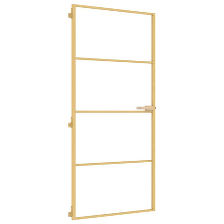 Vidaxx porte intérieure étroite 93x201,5 cm verre trempé et aluminium couleur or
