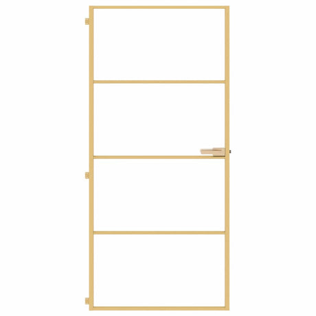 Vidaxx porte intérieure étroite 93x201,5 cm verre trempé et aluminium couleur or