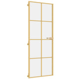 Vidaxl Porte intérieure étroite 76x201,5 cm Verre durci et couleur or en aluminium