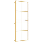 Vidaxx porte intérieure étroite 76x201,5 cm verre trempé et aluminium couleur or