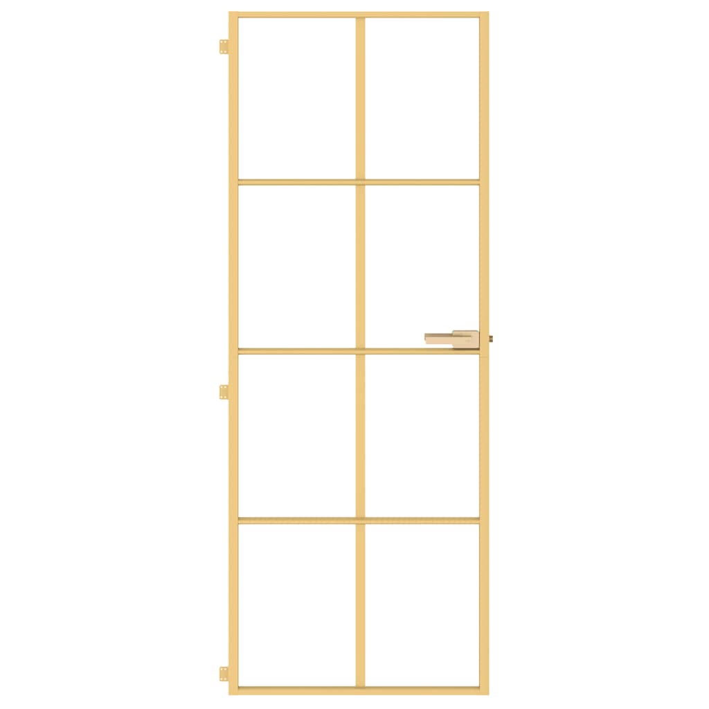 Vidaxx porte intérieure étroite 76x201,5 cm verre trempé et aluminium couleur or