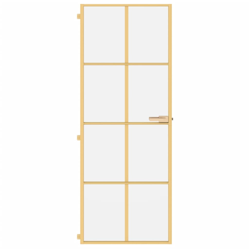 Vidaxl Innenür schmal 76x201,5 cm gehärtetes Glas und Aluminiumgoldfarbe