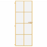 Vidaxl puerta interior estrecha 76x201.5 cm de vidrio endurecido y color de oro de aluminio