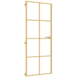 Vidaxx porte intérieure étroite 83x201,5 cm verre trempé et aluminium couleur or